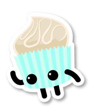 flavor friend illustrated cupcake