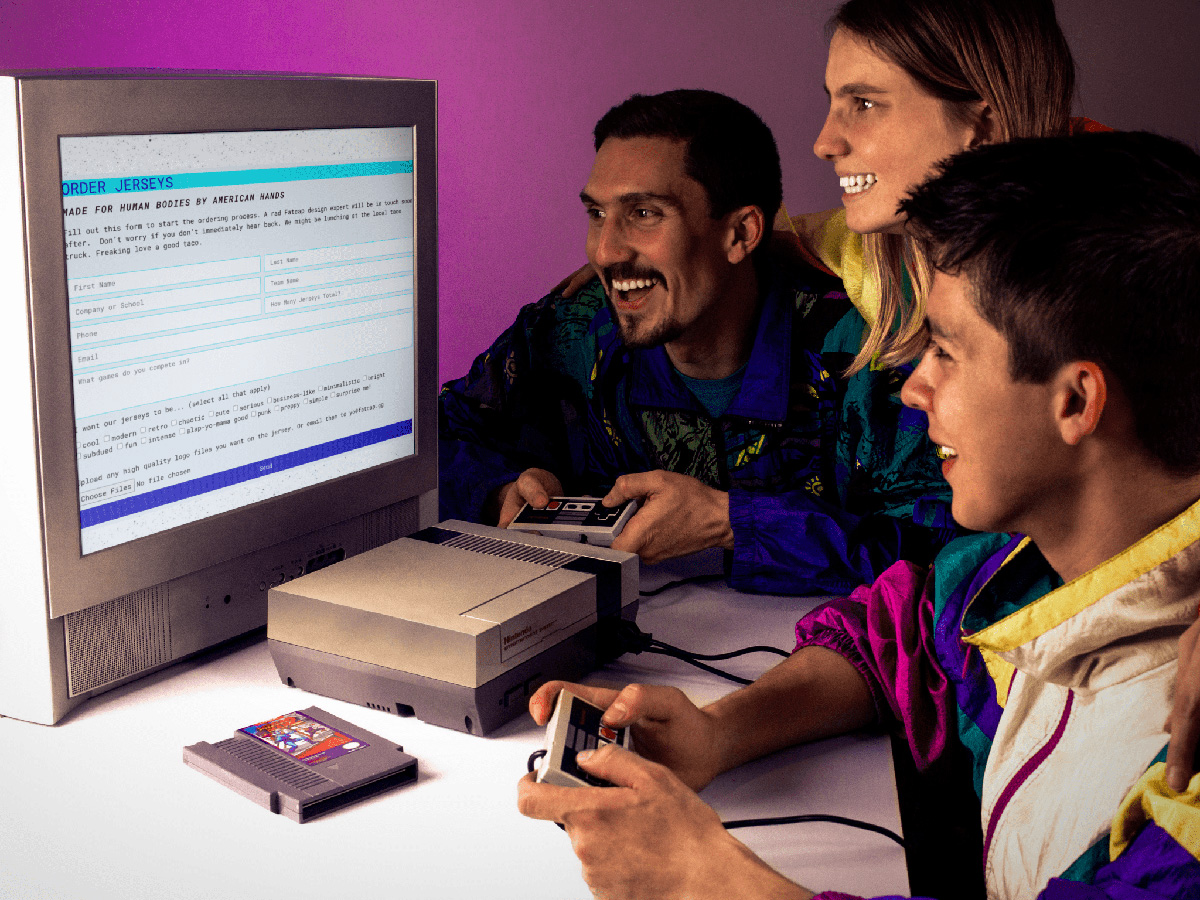 old style computer mockup